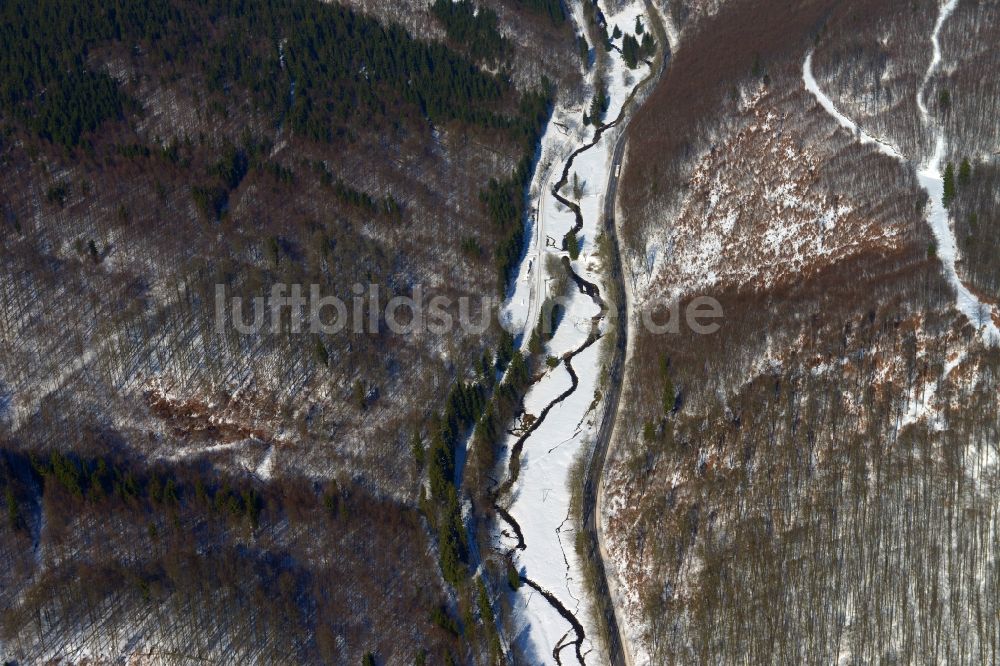 Luftaufnahme Frauenwald - Trenkbach im Winter in Frauenwald im Bundesland Thüringen