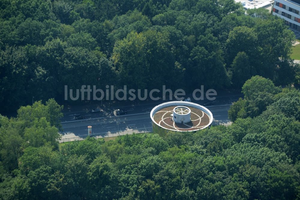 Luftbild Chemnitz - Trinkwasserspeicher am Küchwaldpark in Chemnitz im Bundesland Sachsen