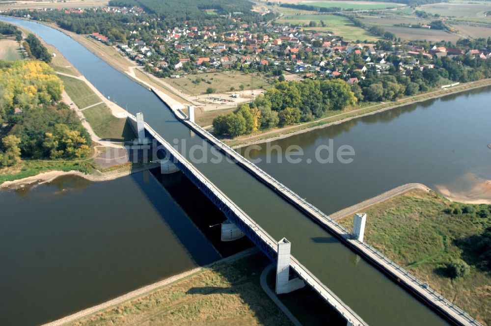 Hohenwarthe aus der Vogelperspektive: Trogbrücke bei Rothensee / Hohenwarthe