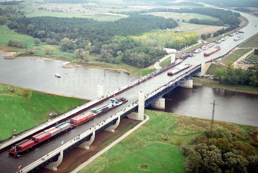 Rothensee aus der Vogelperspektive: Trogbrücke Hohenwarthe