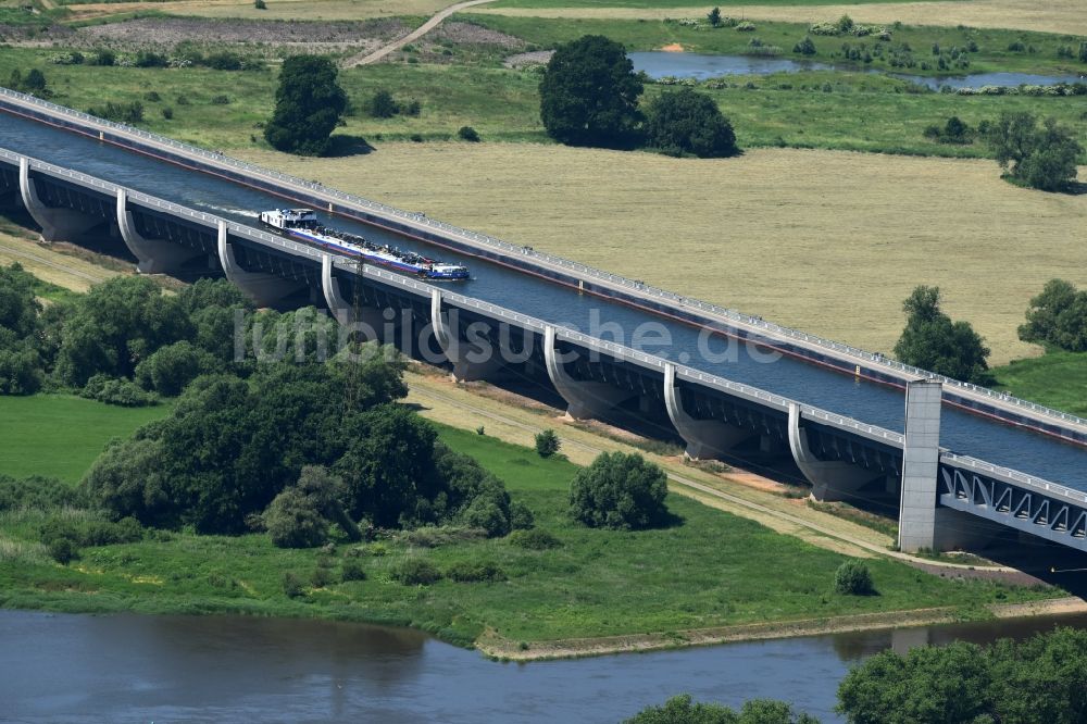 Luftaufnahme Hohenwarthe - Trogbrücke am Wasserstraßenkreuz MD bei Hohenwarthe in Sachsen-Anhalt