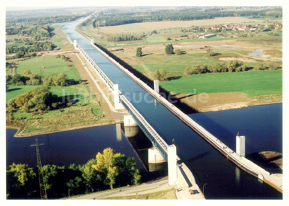 Luftaufnahme Hohenwarthe - Trogbrücke am Wasserstraßenkreuz MD bei Hohenwarthe in Sachsen-Anhalt