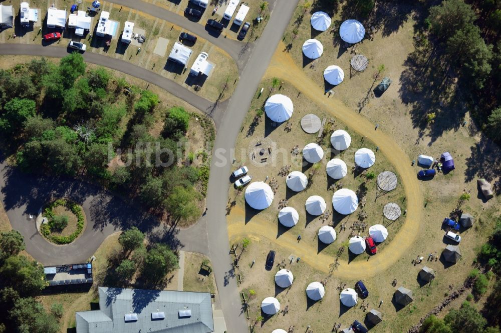 Luftaufnahme Krausnick - Tropical Islands Campingplatz in Krausnick im Bundesland Brandenburg