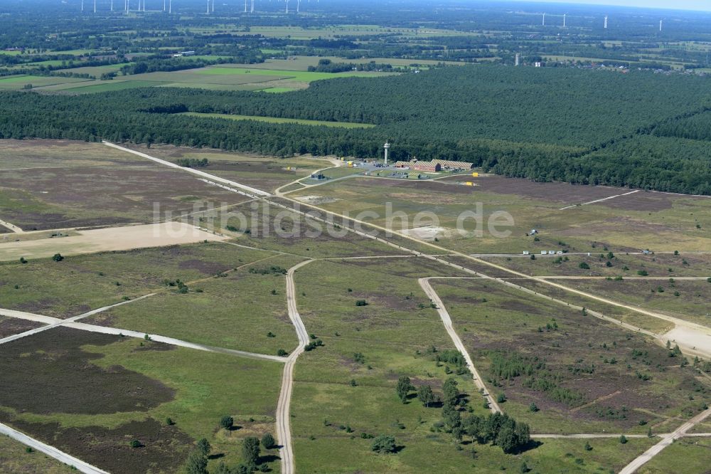 Luftaufnahme Nordhorn - Truppenübungsplatz für Luft- / Bodenschießmanöver in Nordhorn im Bundesland Niedersachsen