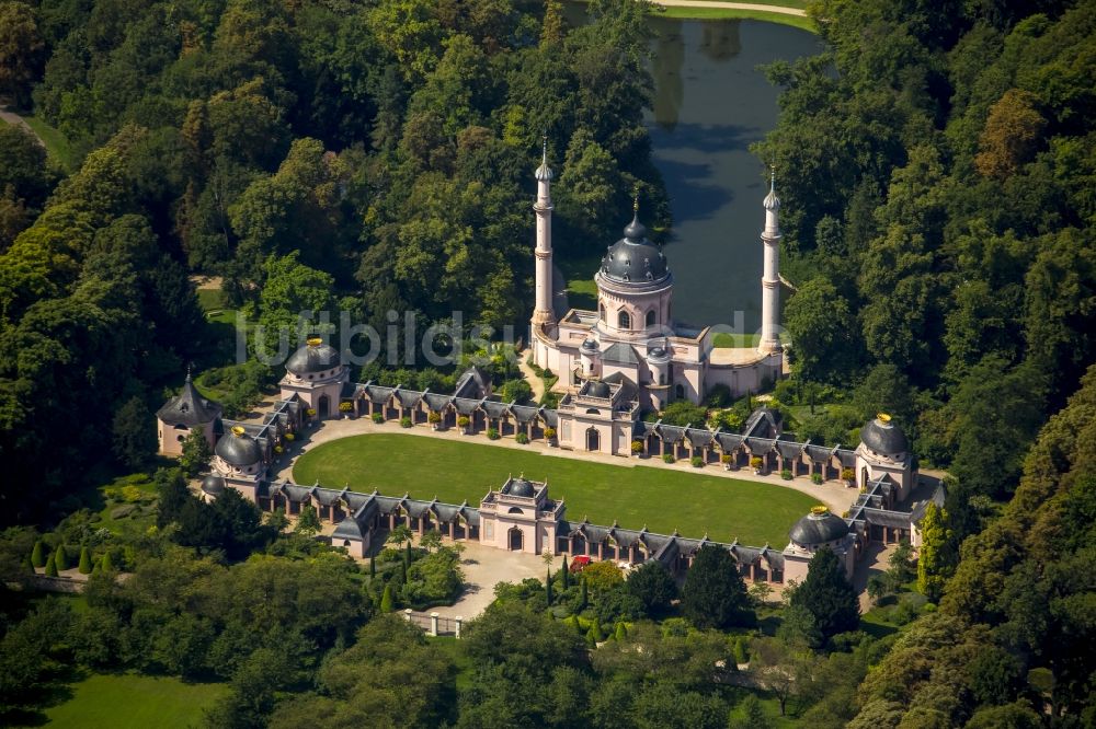 Schwetzingen von oben Türkischen Garten vom Schloss