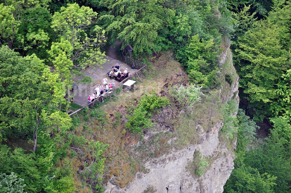 Treffurt von oben - Turm der Einheit auf dem Heldrastein bei Treffurt in Thüringen