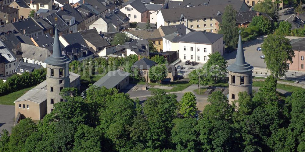 Luftaufnahme Schleiz - Turmruinen in Schleiz