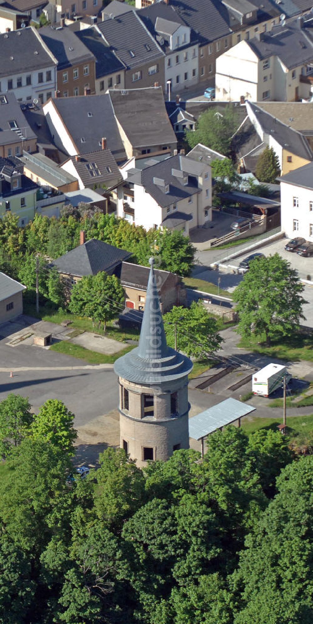 Luftaufnahme Schleiz - Turmruinen in Schleiz