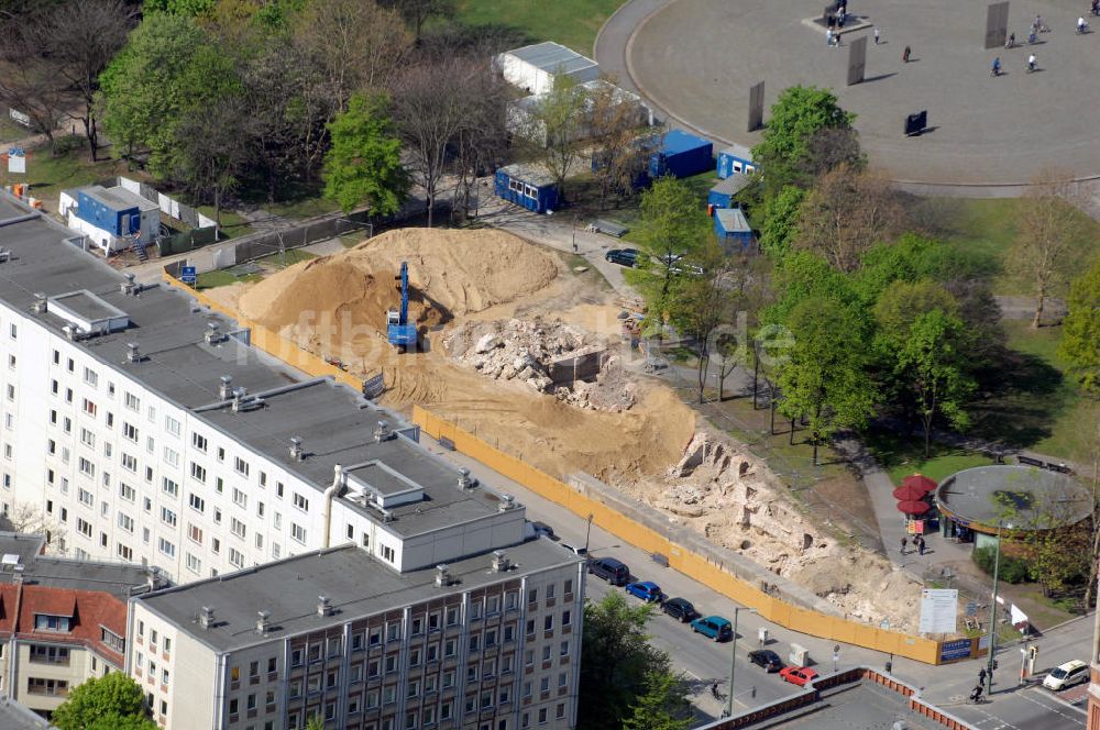 Luftaufnahme Berlin - U-Bahn Erweiterung am Marx-Engels-Forum Berlin