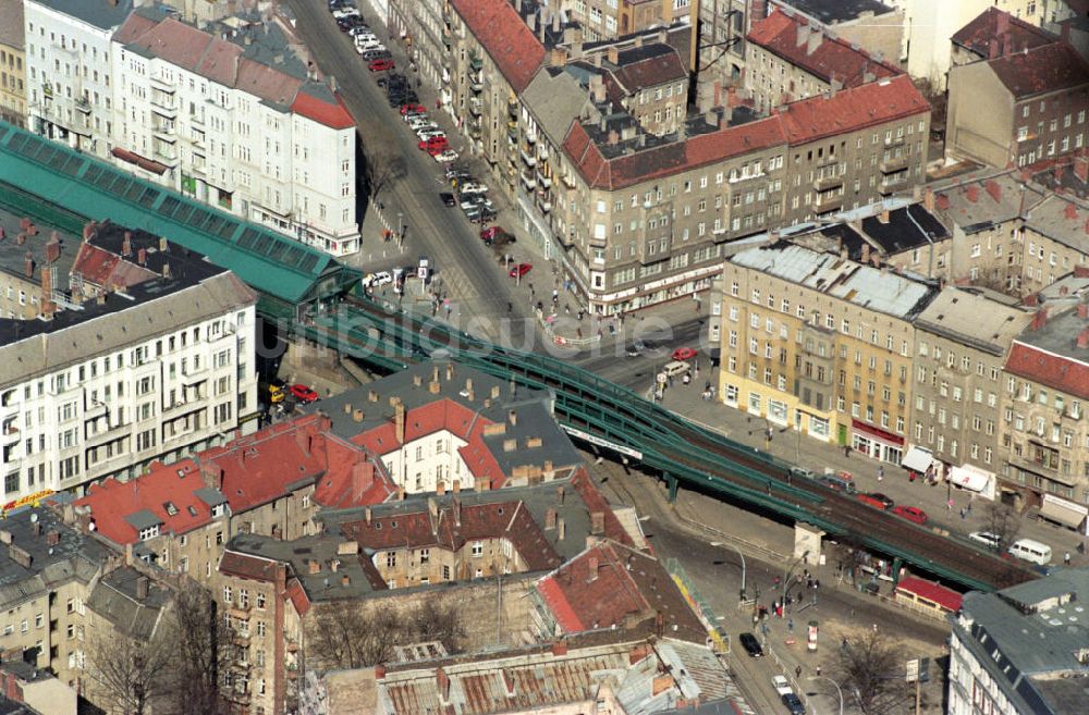 Berlin aus der Vogelperspektive: U-Bahnhof Eberswalder Straße in Berlin Prenzlauer Berg