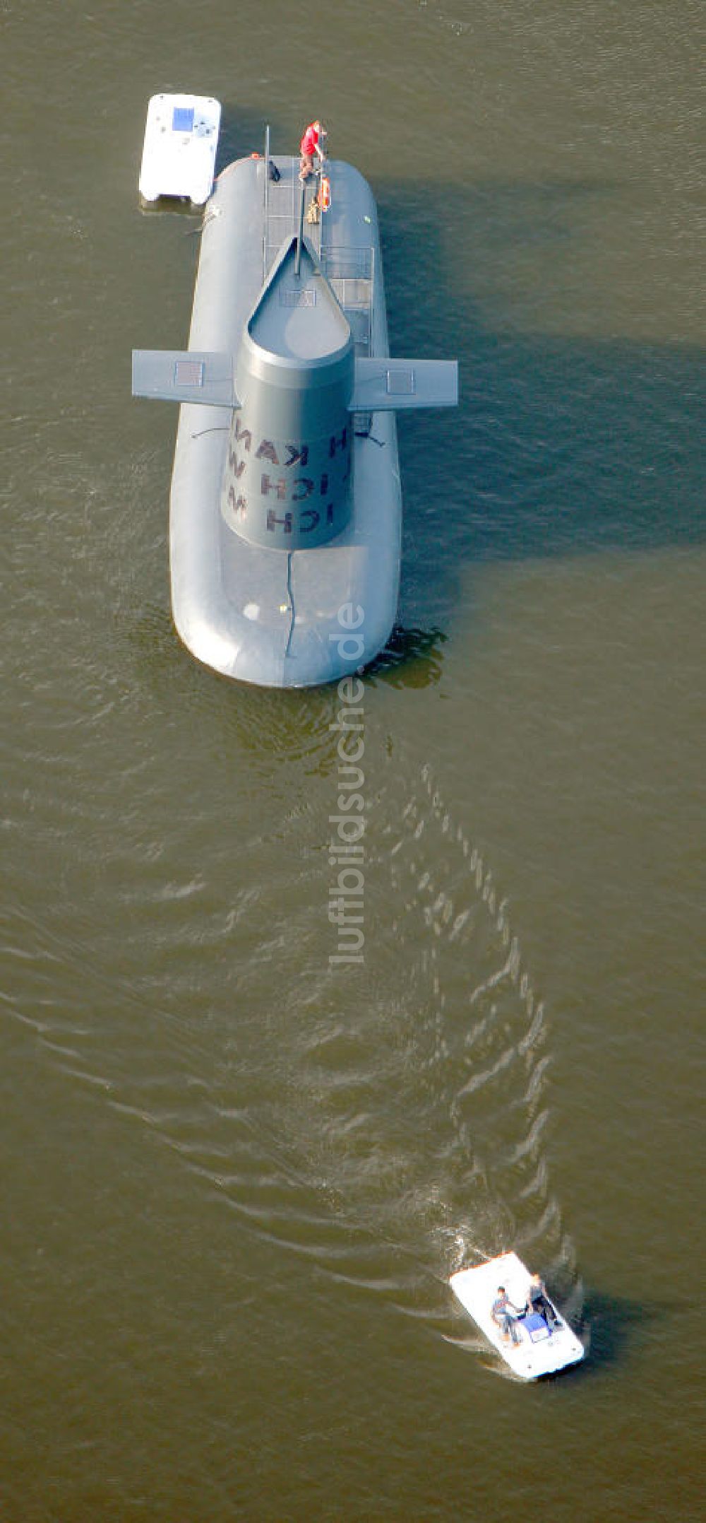 Luftaufnahme Essen - U-Boot auf dem Baldeneysee in Essen