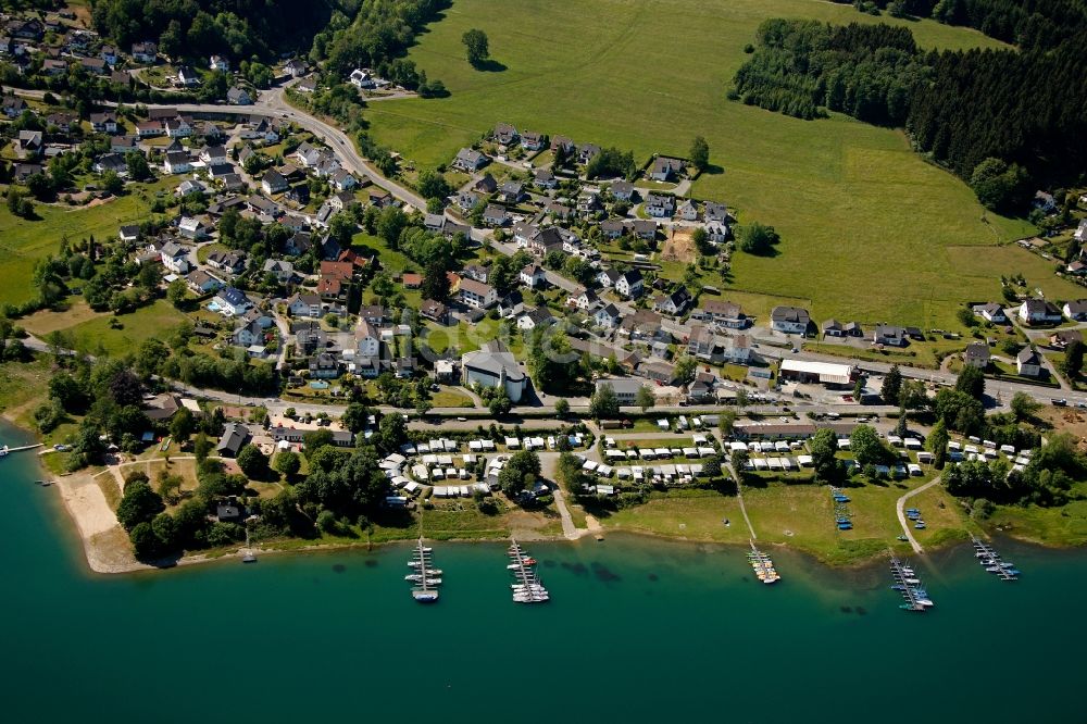 Luftaufnahme Gummersbach - Ufer der Aggertalsperre in Gummersbach im Bundesland Nordrhein-Westfalen