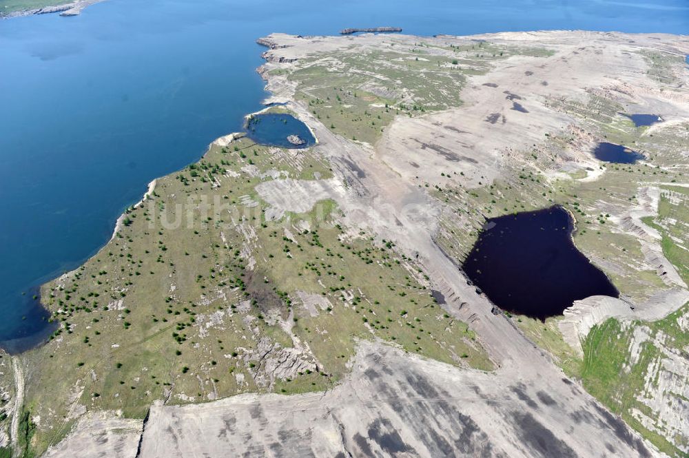 Luftbild Großräschen - Ufer - Landschaften am entstehenden Ilse-See im früheren, nunmehr gefluteten Tagebau Meuro