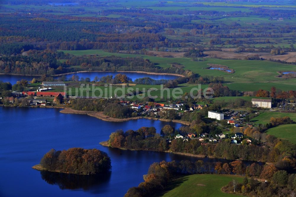 Luftbild Temmen-Ringenwalde - Ufer zum Düstersee in Temmen-Ringenwalde im Bundesland Brandenburg