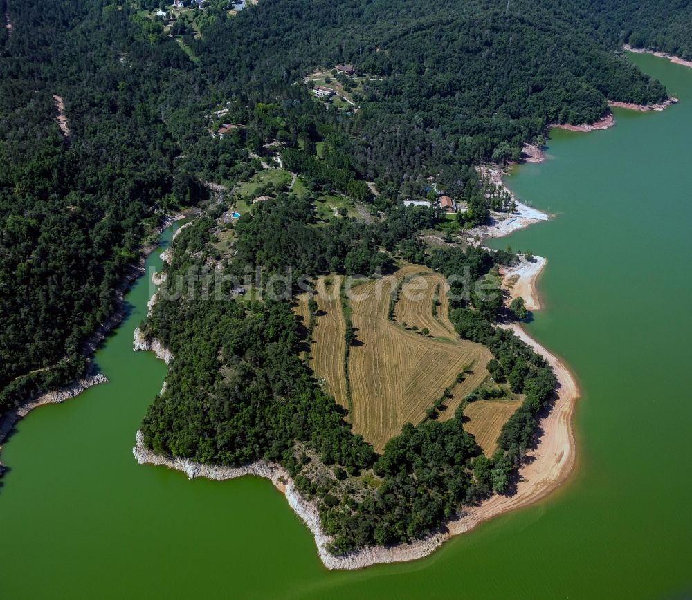 Luftbild Vilanova de Sau - Ufer zum Panta de Sau in der Provinz Barcelona in Spanien