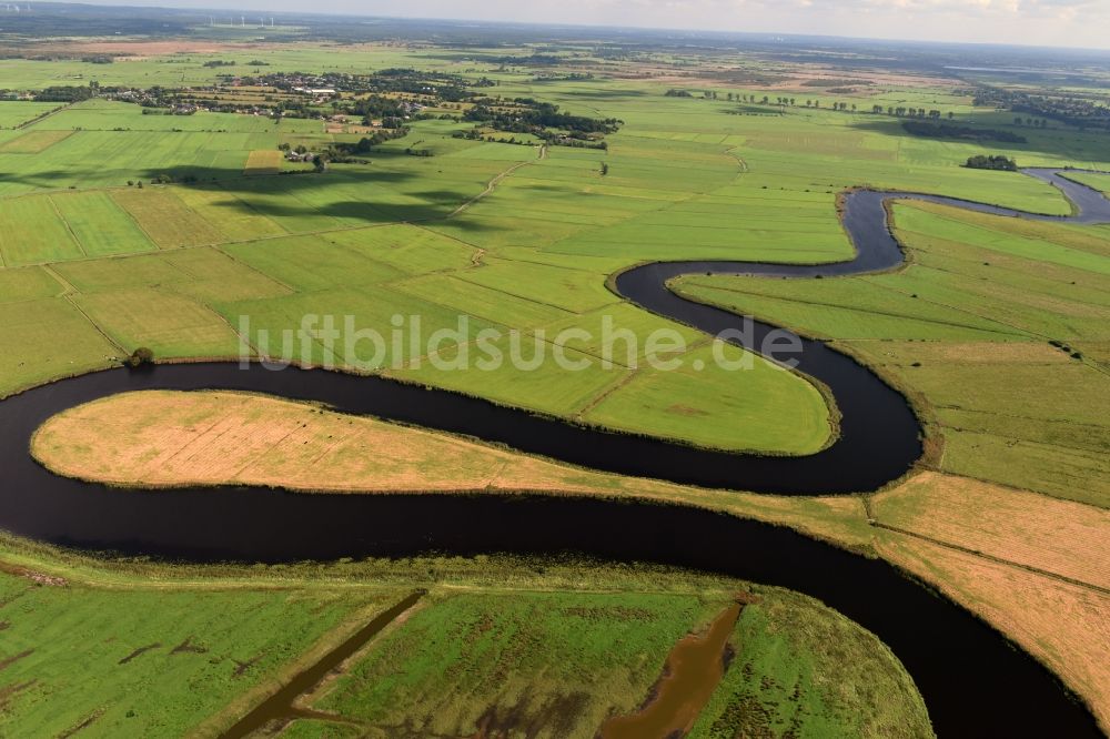 Luftaufnahme Meggerdorf - Uferbereiche Alte Sorge Flußverlauf in Meggerdorf im Bundesland Schleswig-Holstein