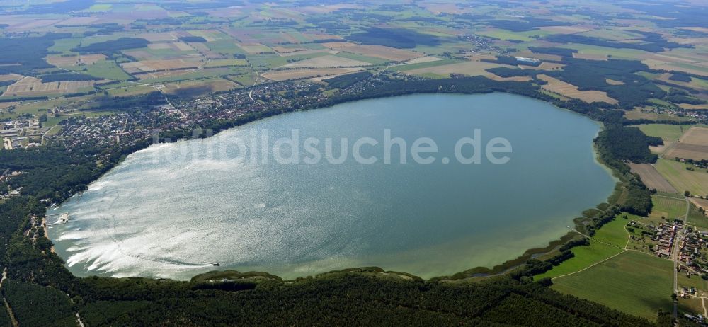 Luftaufnahme Ahrendsee - Uferbereiche des Binnensees Arendsee bei Ziemdorf im Bundesland Sachsen-Anhalt