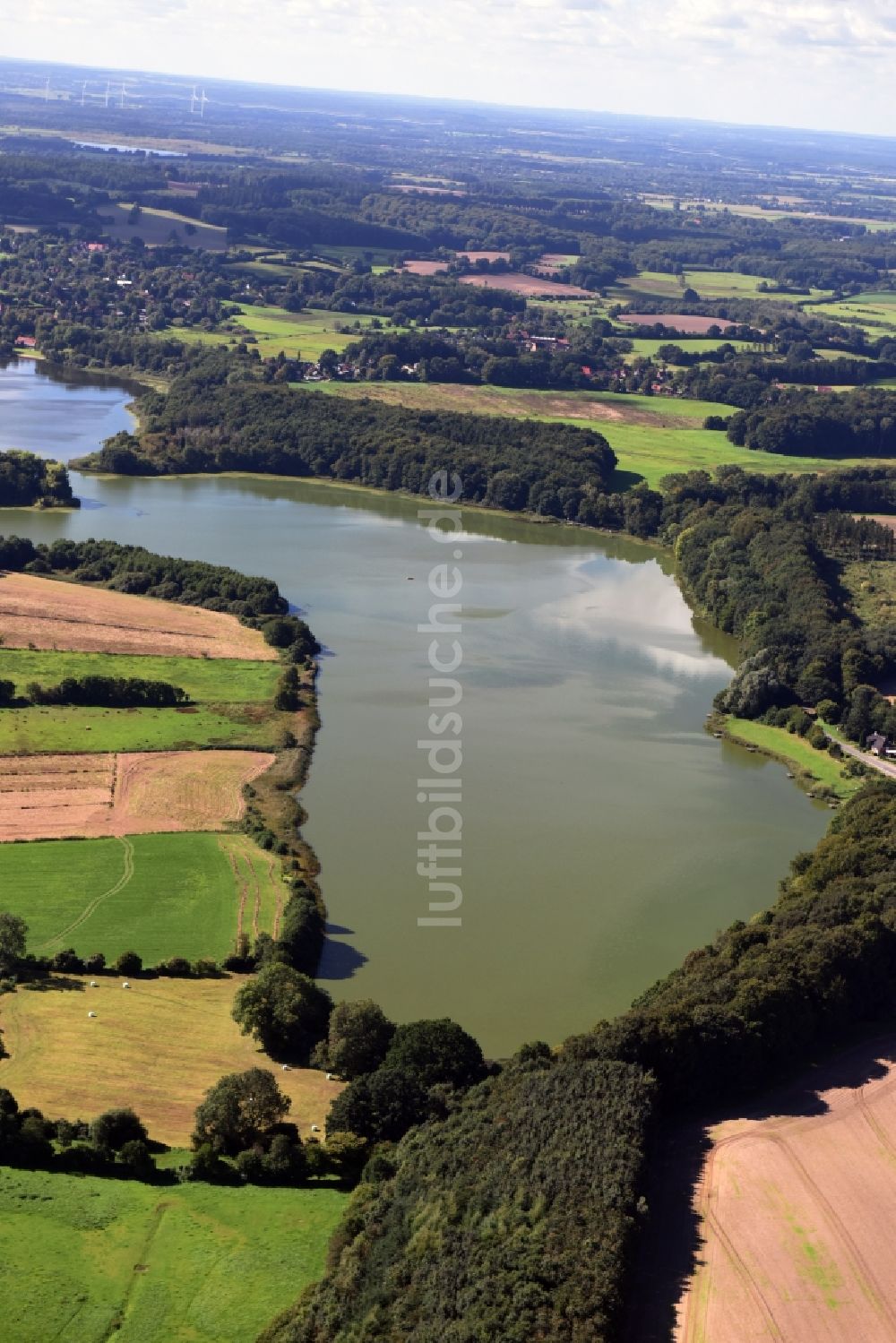 Westensee aus der Vogelperspektive: Uferbereiche des Bossees in Westensee im Bundesland Schleswig-Holstein