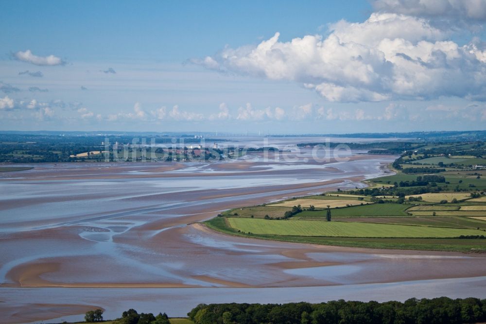 Awre von oben - Uferbereiche entlang der Fluß- Mündung Severn in Awre in England, Vereinigtes Königreich