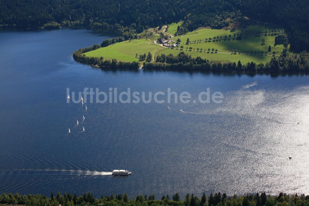 Luftaufnahme Schluchsee - Uferbereiche des Erholungsgebietes Schluchsee im Bundesland Baden-Württemberg