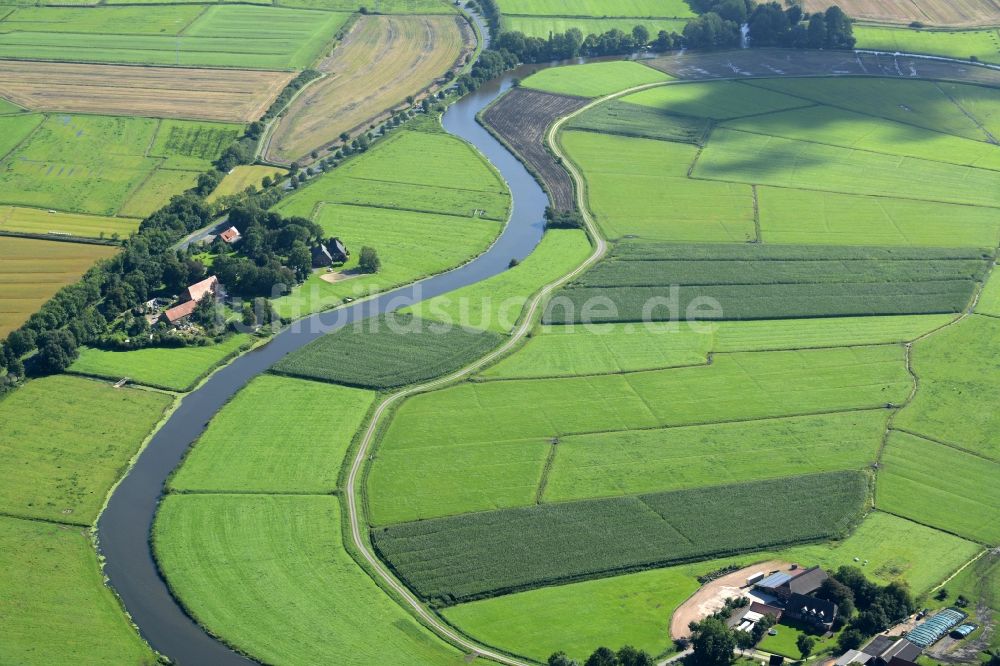 Luftbild Loxstedt - Uferbereiche am Flußverlauf Alte Lune in Loxstedt im Bundesland Niedersachsen