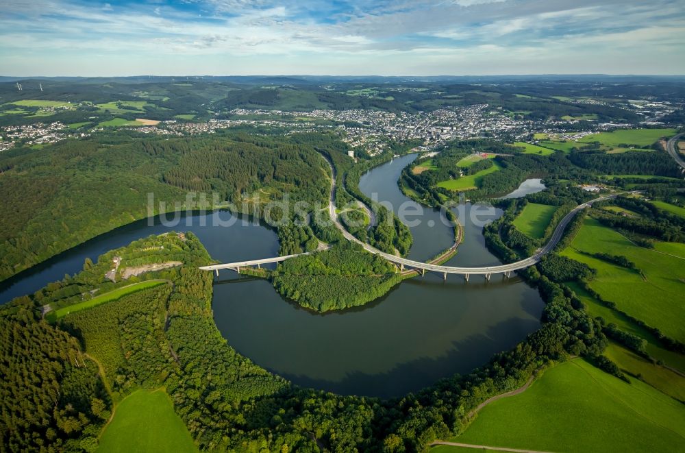 Luftbild Olpe - Uferbereiche am Flußverlauf der Bigge in Olpe im Bundesland Nordrhein-Westfalen