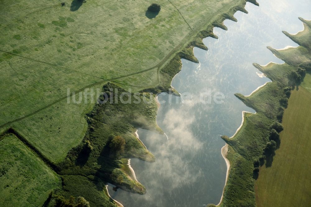 Iserbegka von oben - Uferbereiche am Flußverlauf der Elbe Bunen- Landschaft in Iserbegka im Bundesland Sachsen-Anhalt, Deutschland