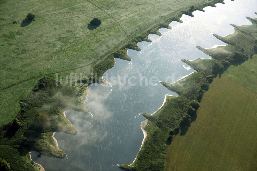 Iserbegka aus der Vogelperspektive: Uferbereiche am Flußverlauf der Elbe Bunen- Landschaft in Iserbegka im Bundesland Sachsen-Anhalt, Deutschland