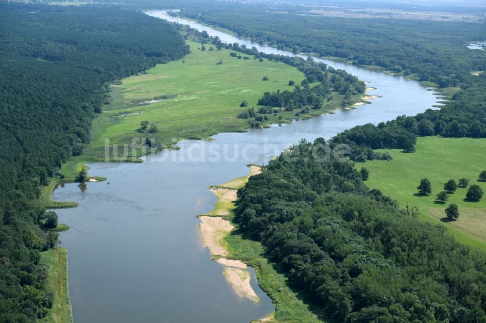 Luftbild Hohenlepte - Uferbereiche am Flußverlauf der Elbe in Hohenlepte im Bundesland Sachsen-Anhalt, Deutschland