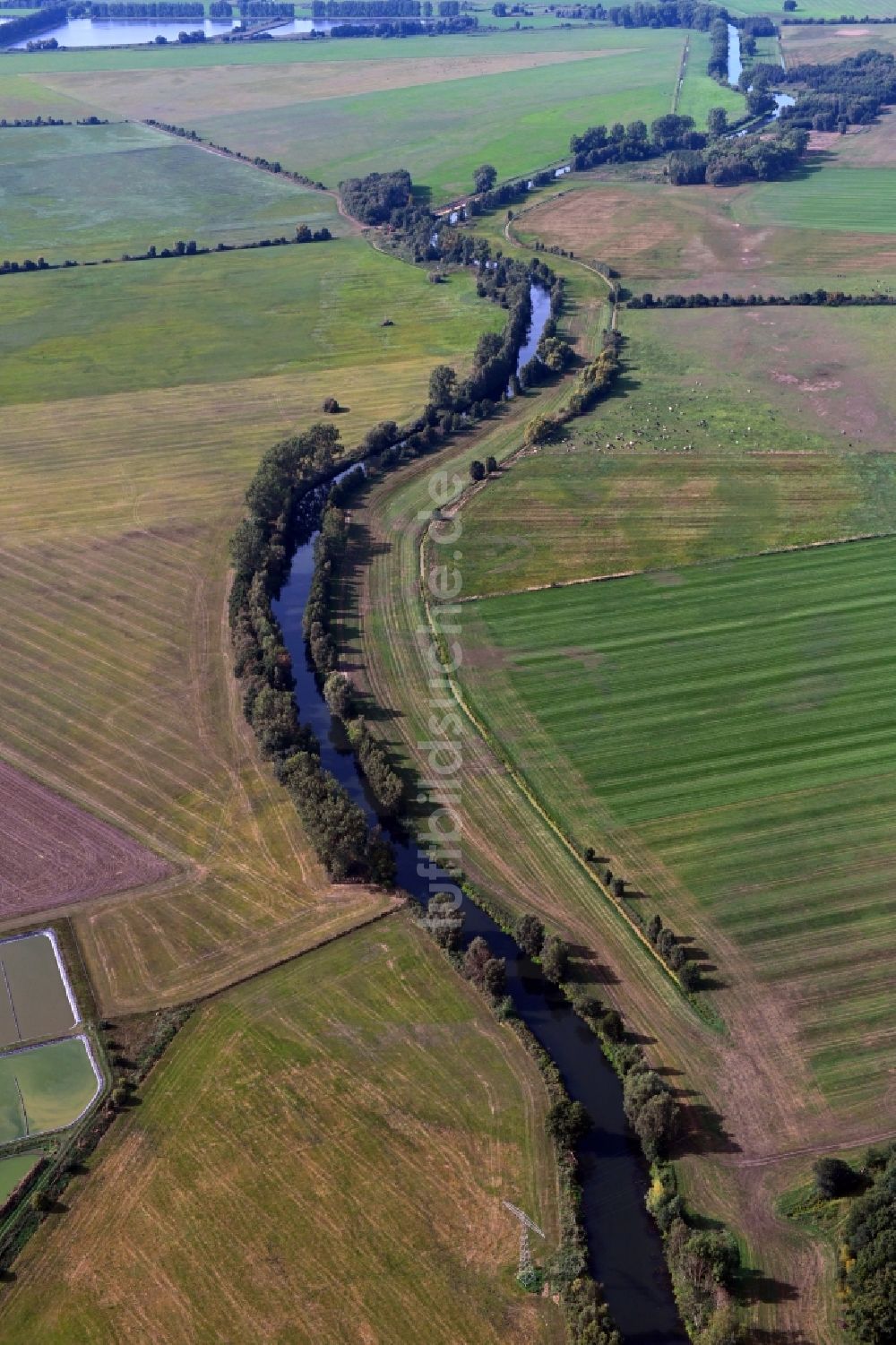 Garwitz von oben - Uferbereiche am Flußverlauf der Elde in Garwitz im Bundesland Mecklenburg-Vorpommern, Deutschland