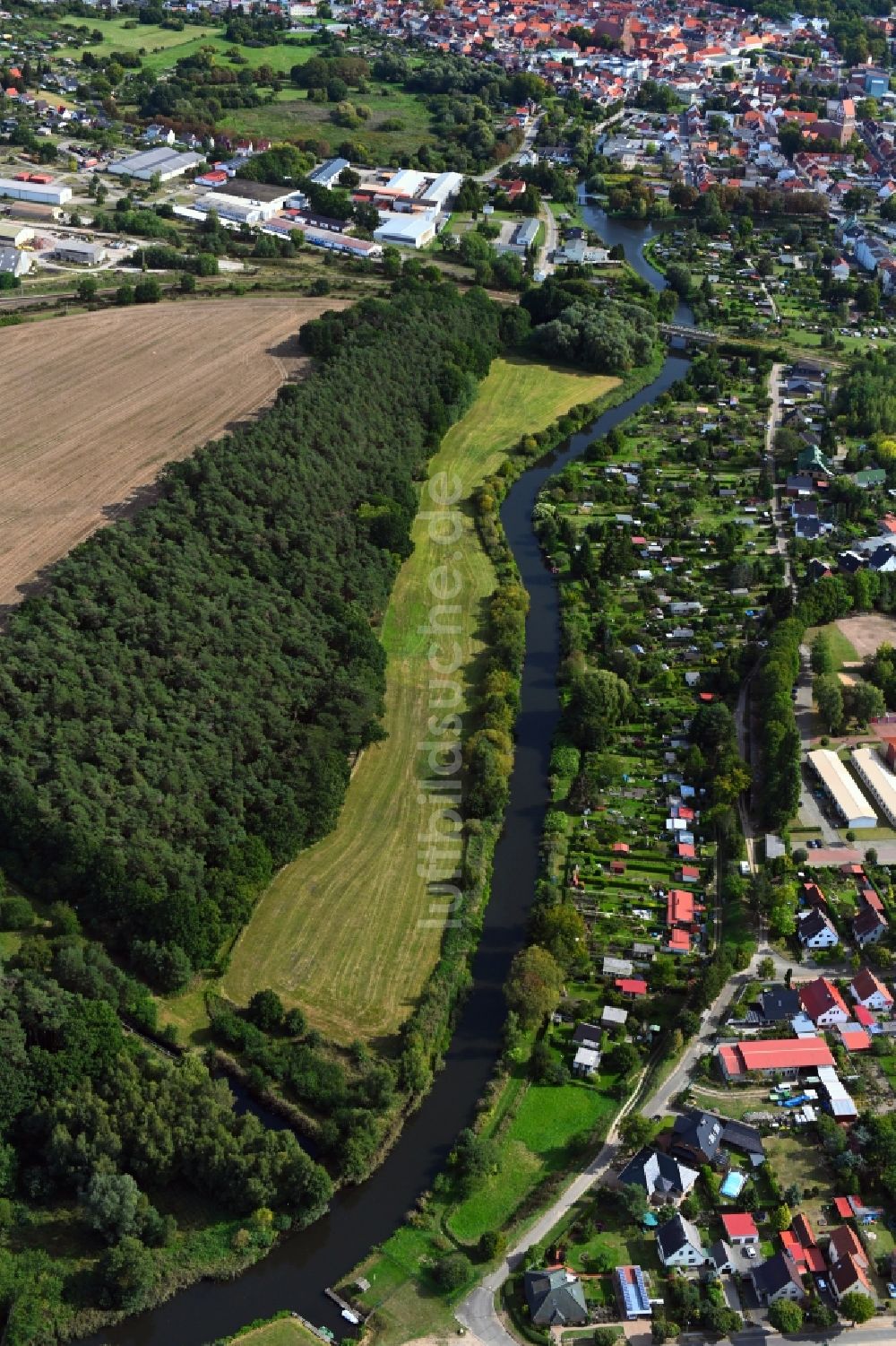 Möderitz aus der Vogelperspektive: Uferbereiche am Flußverlauf der Elde in Möderitz im Bundesland Mecklenburg-Vorpommern, Deutschland