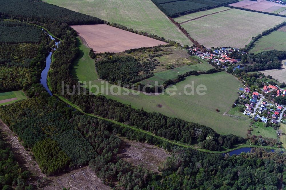 Möderitz von oben - Uferbereiche am Flußverlauf der Elde in Möderitz im Bundesland Mecklenburg-Vorpommern, Deutschland