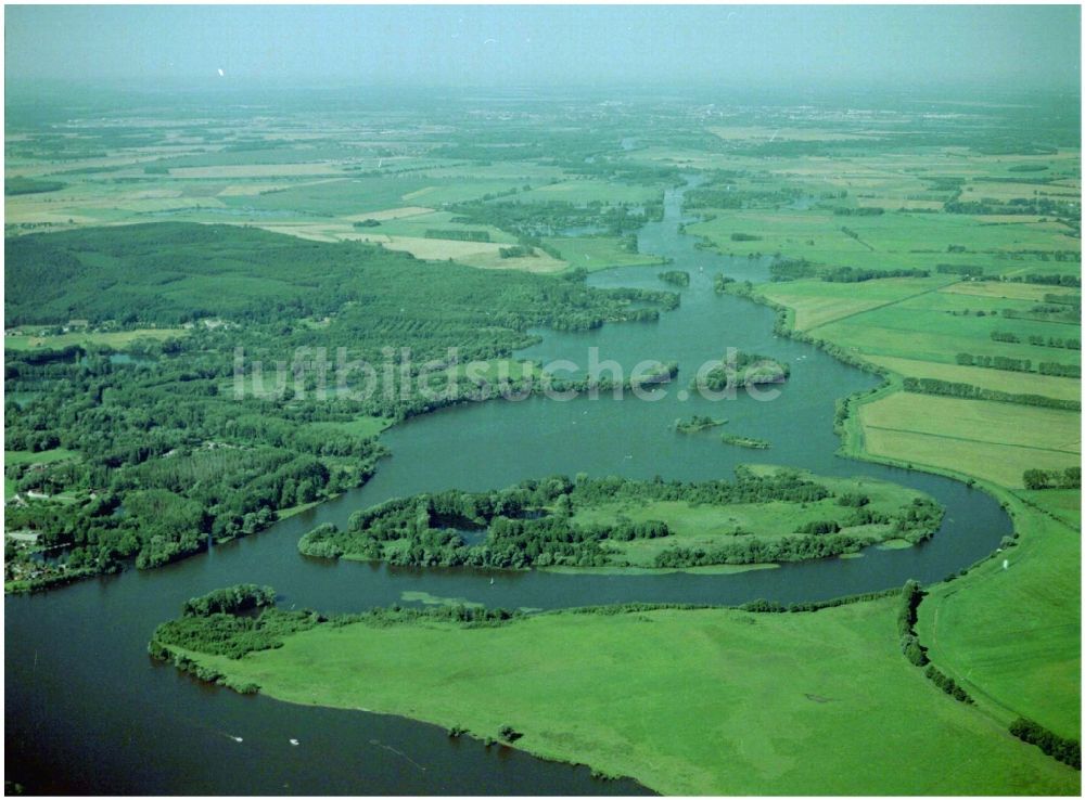 Luftaufnahme Groß Kreutz (Havel) - Uferbereiche am Flußverlauf der Havel in Groß Kreutz (Havel) im Bundesland Brandenburg