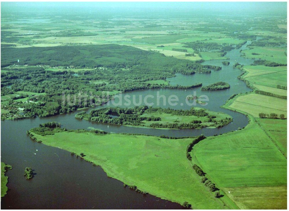 Groß Kreutz (Havel) von oben - Uferbereiche am Flußverlauf der Havel in Groß Kreutz (Havel) im Bundesland Brandenburg