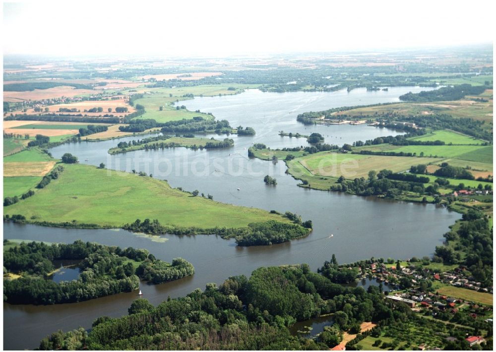 Groß Kreutz (Havel) von oben - Uferbereiche am Flußverlauf der Havel in Groß Kreutz (Havel) im Bundesland Brandenburg