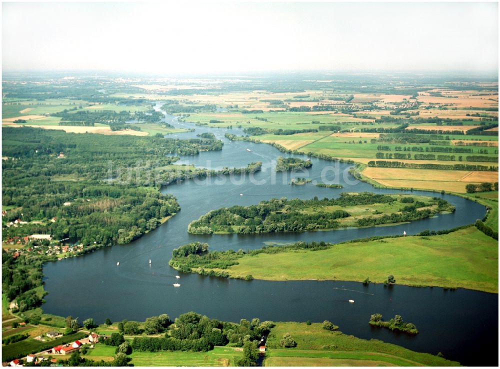 Groß Kreutz (Havel) von oben - Uferbereiche am Flußverlauf der Havel in Groß Kreutz (Havel) im Bundesland Brandenburg