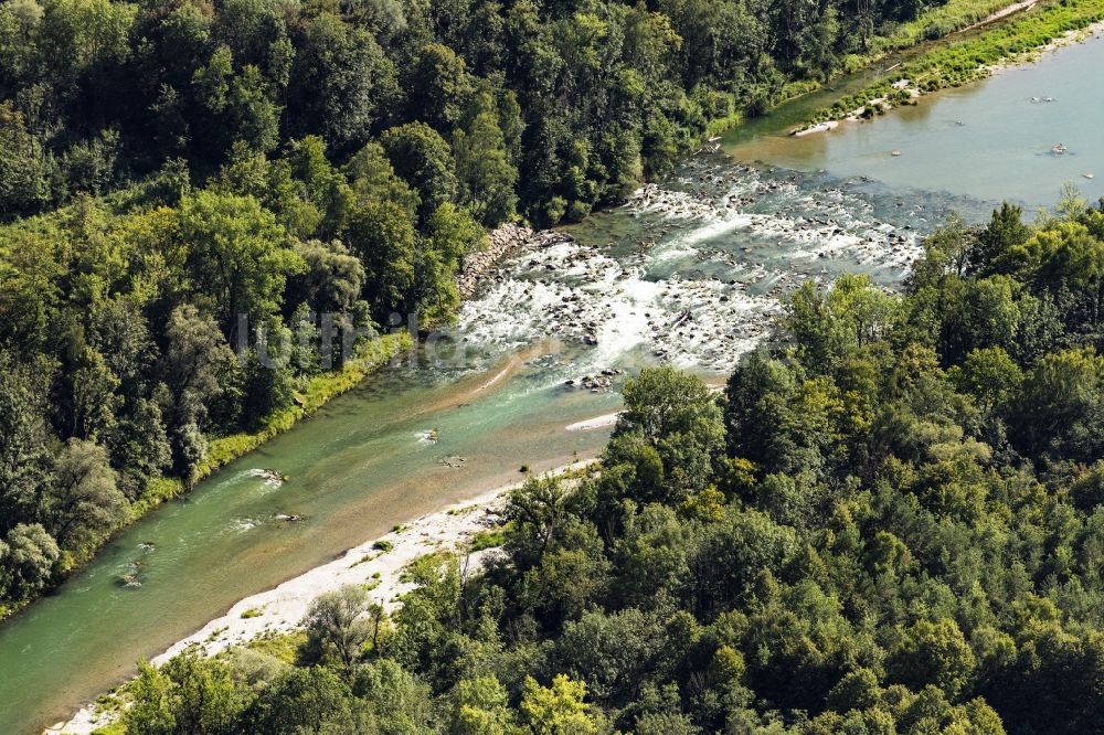 Luftbild München - Uferbereiche am Flußverlauf der Isar in München im Bundesland Bayern, Deutschland