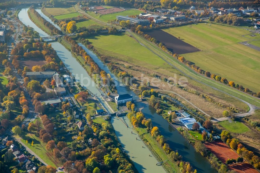 Luftbild Hamm - Uferbereiche am Flußverlauf Lippe und Datteln-Hamm-Kanal in Hamm im Bundesland Nordrhein-Westfalen