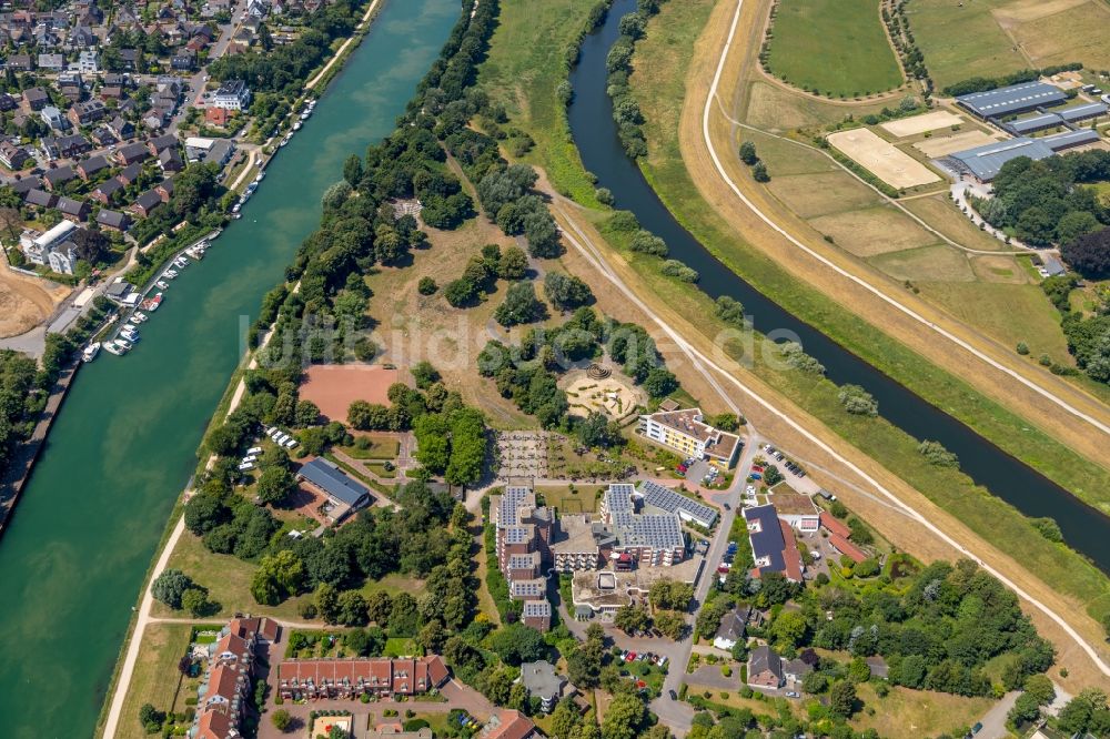 Luftaufnahme Dorsten - Uferbereiche am Flußverlauf der Lippe in Dorsten im Bundesland Nordrhein-Westfalen, Deutschland