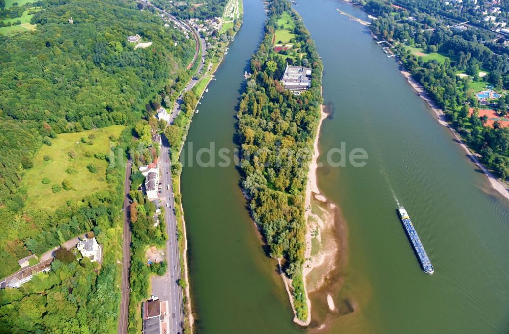 Luftbild Rolandseck - Uferbereiche am Flußverlauf des Rhein in Rolandseck im Bundesland Rheinland-Pfalz, Deutschland