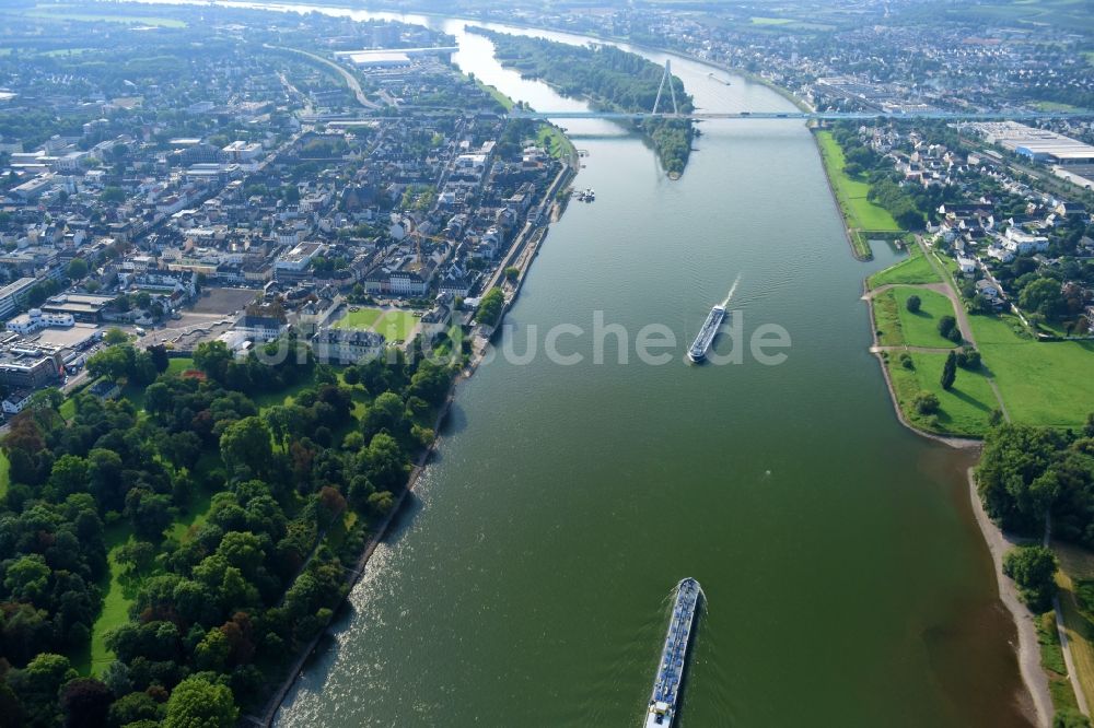 Luftbild Weißenthurm - Uferbereiche am Flußverlauf des Rhein in Weißenthurm im Bundesland Rheinland-Pfalz, Deutschland