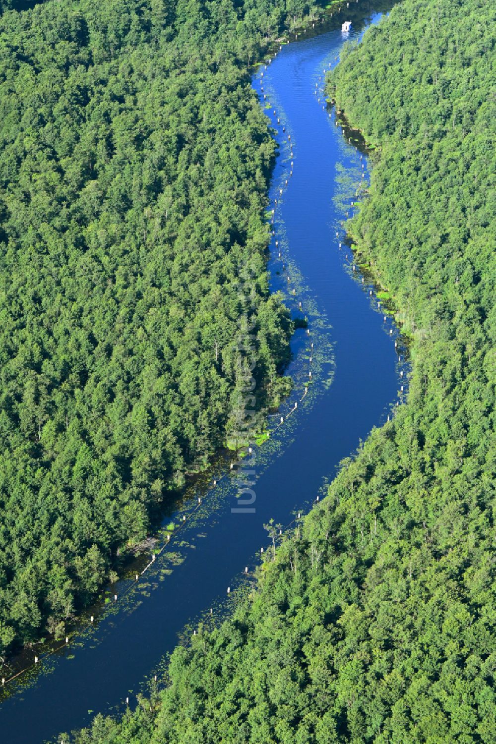 Luftbild Fristow - Uferbereiche am Flussverlauf der Rhin im Bundesland Brandenburg, Deutschland