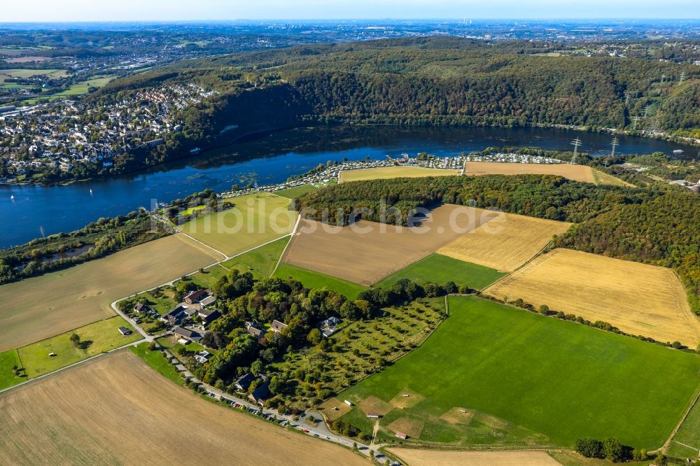 Hagen aus der Vogelperspektive: Uferbereiche am Flußverlauf der Ruhr in Hagen im Bundesland Nordrhein-Westfalen, Deutschland