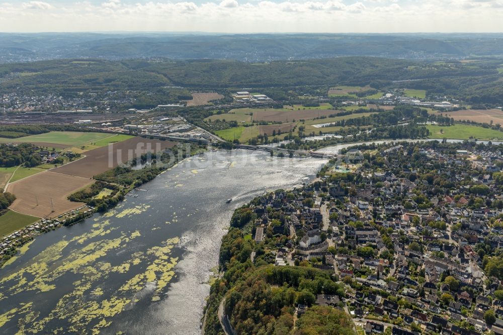 Luftbild Wetter (Ruhr) - Uferbereiche am Flußverlauf der Ruhr in Wetter (Ruhr) im Bundesland Nordrhein-Westfalen, Deutschland