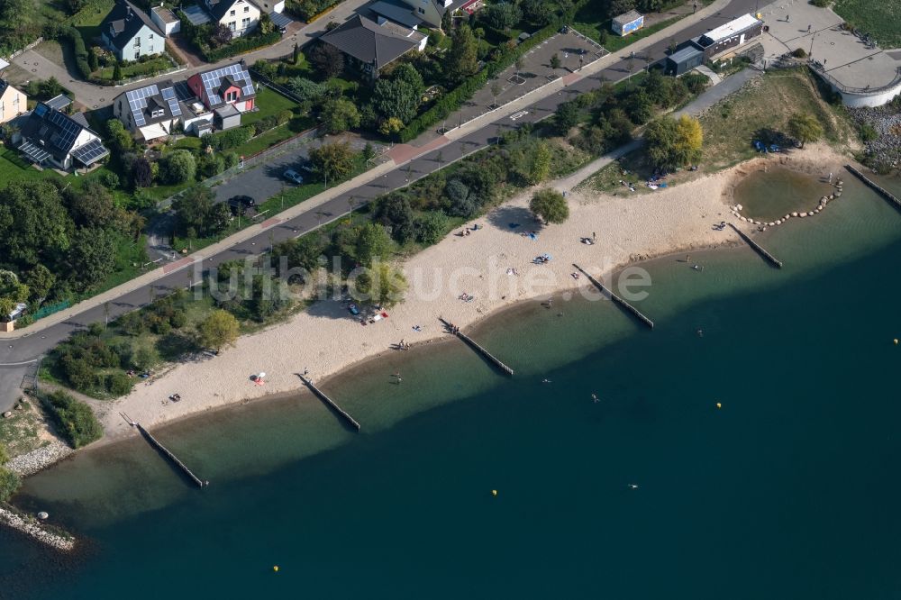 Luftbild Markkleeberg - Uferbereiche am Freibad am Markkleberger See in Markkleeberg im Bundesland Sachsen, Deutschland