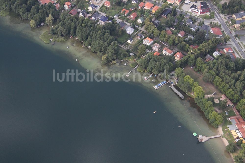 Luftbild Wandlitz - Uferbereiche am Freibad des Wandlitzsee in Wandlitz im Bundesland Brandenburg, Deutschland