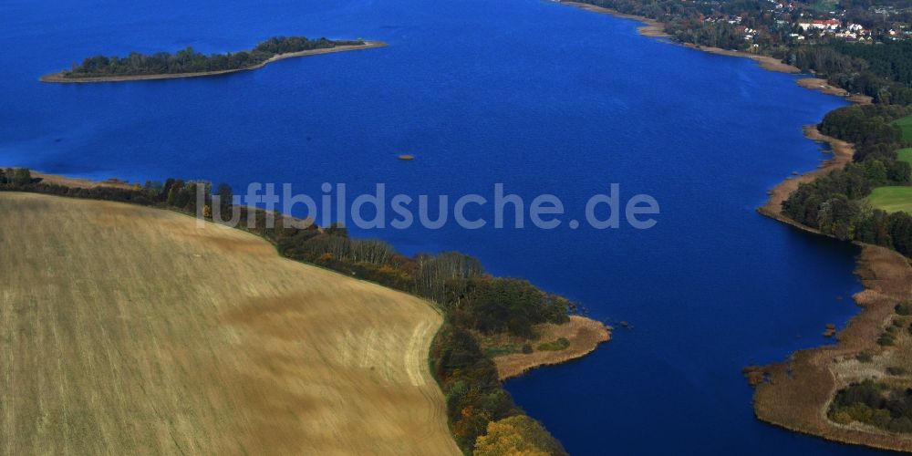 Suckow von oben - Uferbereiche der Große Lanke bei Suckow im Bundesland Brandenburg