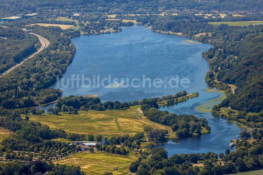 Bochum aus der Vogelperspektive: Uferbereiche des Kemnader See und der Ruhr in Witten im Bundesland Nordrhein-Westfalen