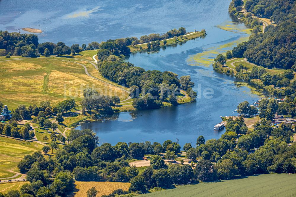 Luftaufnahme Bochum - Uferbereiche des Kemnader See und der Ruhr in Witten im Bundesland Nordrhein-Westfalen