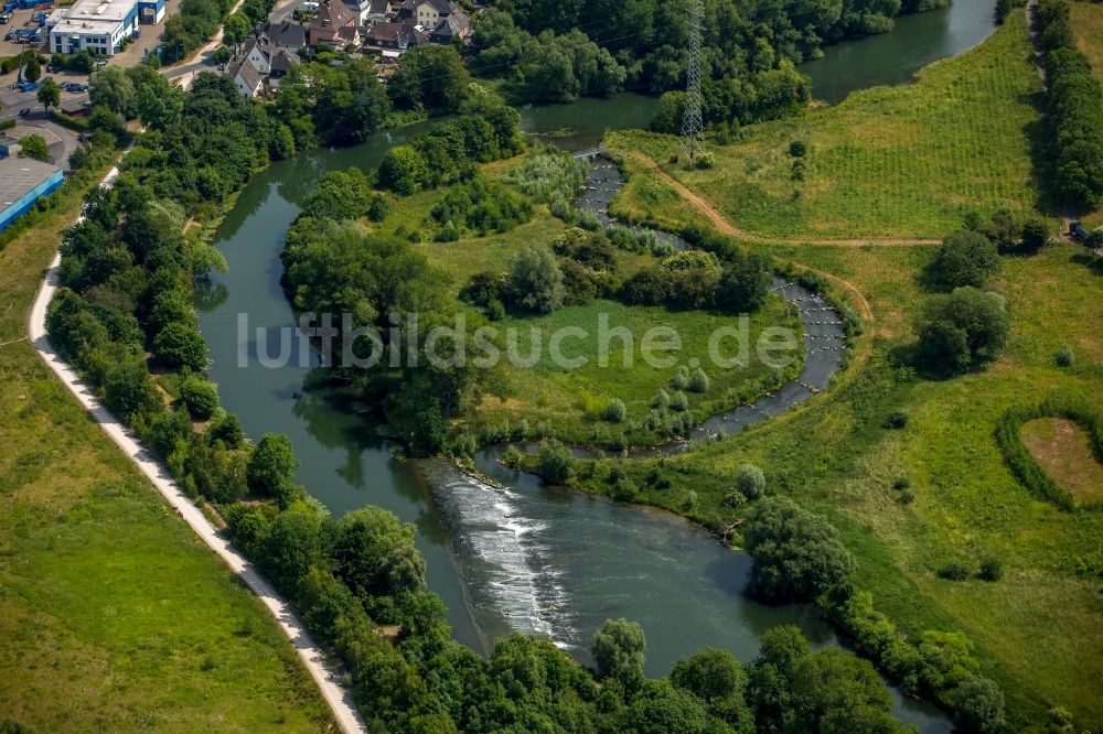 Luftbild Bergkamen, Werne - Uferbereiche am Lippe Flußverlauf in Bergkamen, Werne im Bundesland Nordrhein-Westfalen